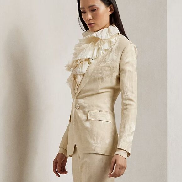 Ralph Lauren Resort ‘24 Collection Parker Floral Jacquard Single-Breasted Jacket - Picture 3 of 17